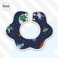 thumbnail image 3 of Bingfone Dinosaur Astronaut Space Surfing Soft Bibs For Baby Boy Girl 360 Rotate Petal Absorbent Bibs Washable For Drooling Teething, 3 of 9