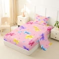 thumbnail image 2 of Manfei Watercolor Rainbow Bow Twin Sheet Sets, Pink Love Heart Bedding for Girls Women, 3-Piece, 2 of 5