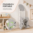thumbnail image 3 of DKMOCO Foldable Toddler Slide，Kids Slide with Basketball Hoop & Ring Toss, Indoor Outdoor Playset for Kids 1-3, White Gray, 3 of 8
