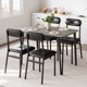 thumbnail image 1 of ChaoLink Juego de comedor para 4, conjunto de mesa y 4 sillas tapizadas, juego de comedor industrial de 5 piezas, 1 of 8