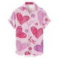 thumbnail image 2 of Camisa hawaiana de moda para hombre, blusa informal con botones para playa, verano, día de San Valentín, estampado 3D, corazón de amor, manga corta, ropa, 2 of 4