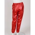 thumbnail image 5 of iiniim Kids Girls Shiny Metallic Jogger Dance Harem Pants Gymnastics Athletic Leggings Hip Hop Street Dancewear Red 12, 5 of 7
