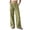Green, variant on Women's Cotton Linen Wide Leg Pants Dressy Casual Flowy Palazzo Pants Button Down Elastic Waisted Pants with Pockets, Grey#2, Size XL