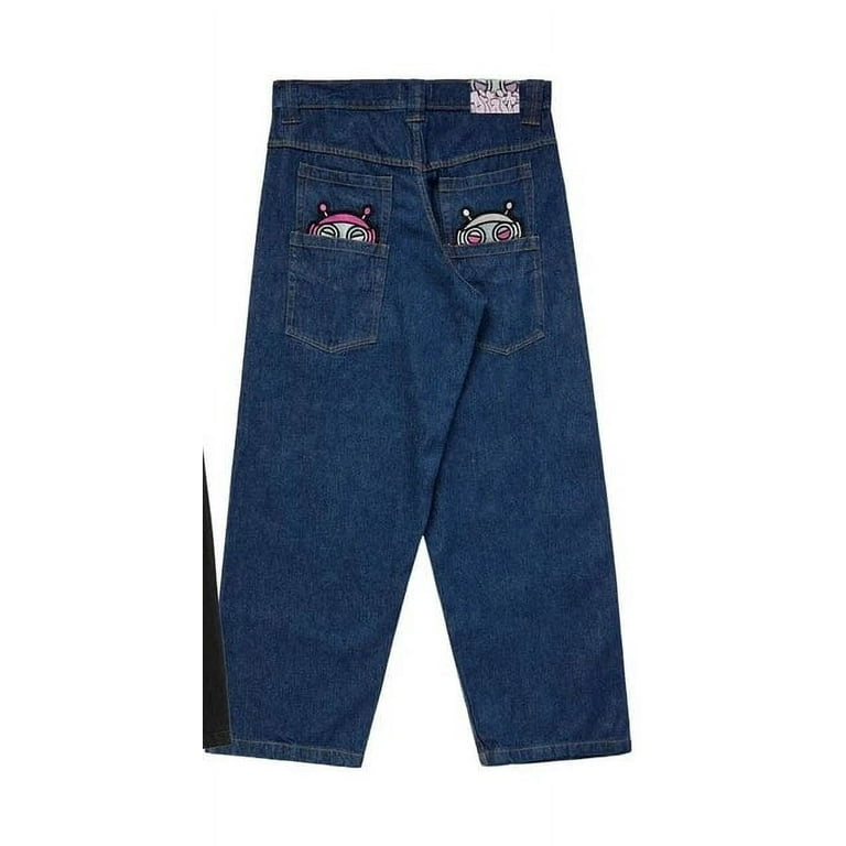 Y2k American High Street Hip Hop Skull Embroidered Jeans Men