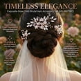 thumbnail image 3 of MIALLO 3Pcs Rose Gold Floral Hair Side Comb & Hairpins Set - Rhinestone Pearl Headpiece for Wedding Prom Party Decoration, 3 of 7