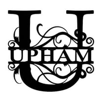 hulanddfd 21 Letters Iron Art Ornament, 10" Personalized Black Initials Metal Signs Wall Hanging Decoration for Living Room Porch Garden Indoor Outdoor Use U