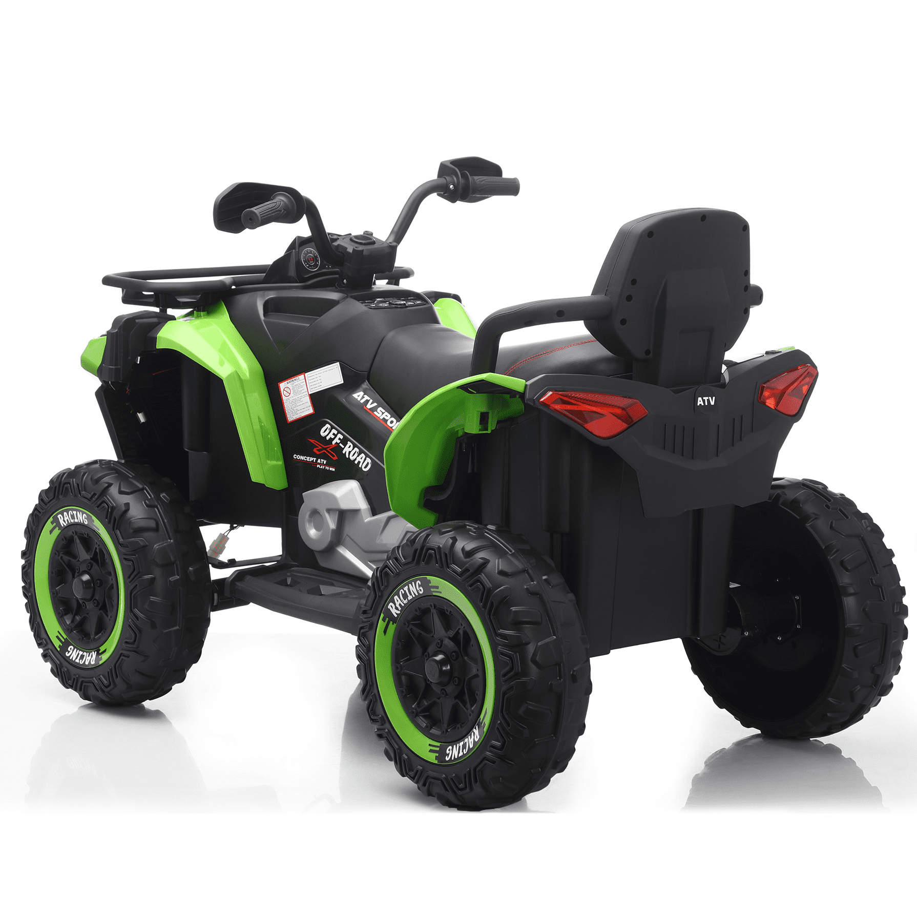 Funride 24 Volt Ride on Toys with Remote Control, Oversized ATV for Kids, 2-Seater 4 Wheeler for Toddlers, Power Car Wheels with Music, Bluetooth, Headlights, EVA Tires, Green
