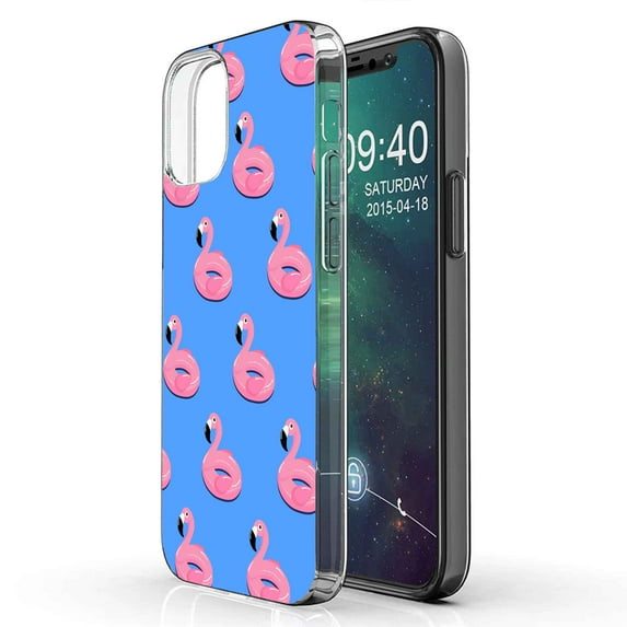 TalkingCase Slim Phone Case Compatible for Apple iPhone 12, 12 Pro, Cute Flamingo Shape Print, Lightweight,Flexible,Soft, USA