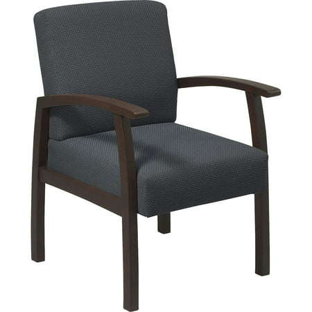 Lorell Guest Chairs 24"x25"x35-1/2" Charcoal/Espresso frame 68555
