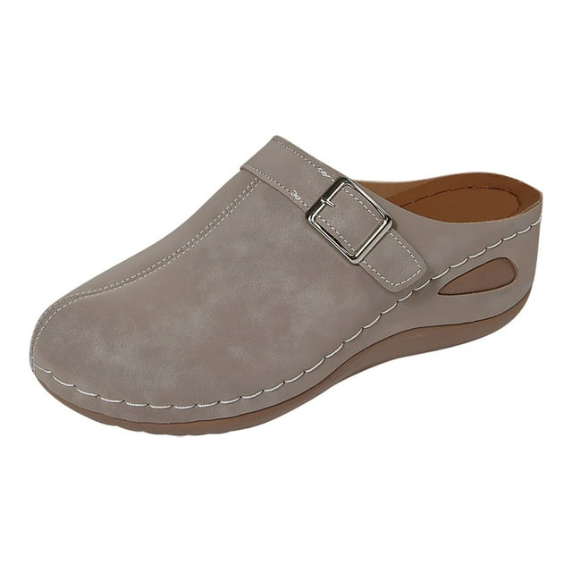 Dsscvnef Pantoufles Confortables pour Femmes pour Loisirs Décontractés et Design Entertainment Slip on avec Talon Compensé pour Printemps Été et Automne