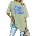 thumbnail image 7 of Ankishi Womens Christian Tshirts Faith Over Fear Crewneck Casual Short Sleeve Cotton Graphic Tees Basic Top Daily Wear, 7 of 7