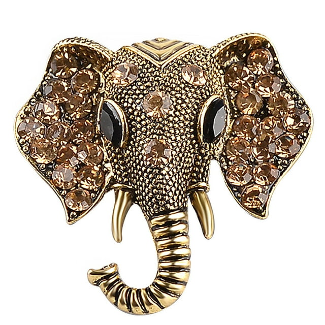 Langgg Vintage Rhinestone Brooch Prom Party Banquet Shining Crystal Clothes Scarf Badge Chest Pin, Gold