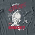 thumbnail image 3 of Chucky Snitches Get Stitches Men's Graphic T-Shirt (Dark Heather, S-2XL), 3 of 4