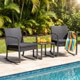 thumbnail image 5 of Homall Patio Furniture Set Outdoor Rocker All Weather PP Rocking Chair with Cushion Set of 3, Gray, 5 of 7