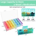 thumbnail image 4 of Weekly Pill Organizer 3-Times-A-Day Pill Box 7 Day Pill Holder Large Compartments Moisture-Proof Pill Case Medication Reminder Portable Container for Vitamins Fish Oil Meds and Supplements, 4 of 5