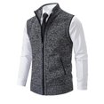 thumbnail image 2 of Men's Full-Zip Polar Fleece Vest, Winter Warm Knit Sweater Vest, 2 of 4
