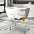 thumbnail image 2 of Ktaxon Bath Chair Plastic Tub Transfer Bench with Adjustable Backrest White, 2 of 14