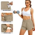 thumbnail image 4 of Rosvigor Womens Athletic Shorts High Waisted Running Shorts Gym Workout Shorts with Pockets, 4 of 6