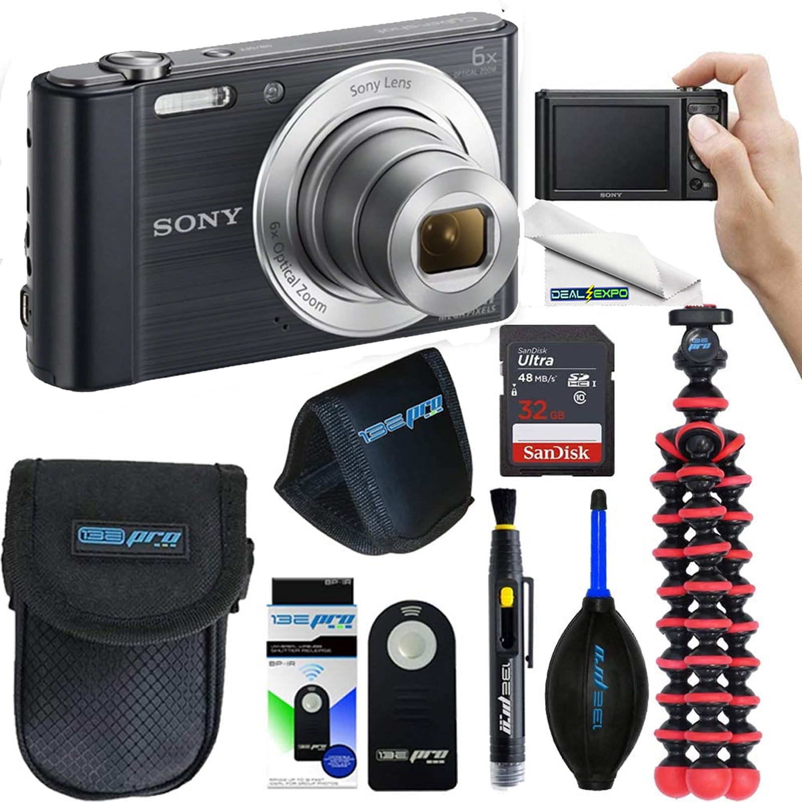 Sony Cyber-shot DSC-W810 Digital Camera (Black) -   32GB Memory Card   Deal-Expo Deluxe Bundle ...