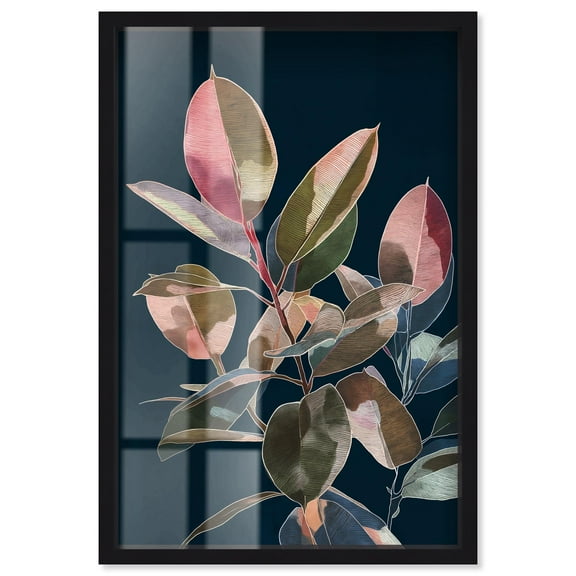 Fuchsia Frond I Shadowbox Print Natures Art Prints by Art Remedy, Black Frame, 10 x 15