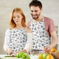 thumbnail image 3 of Black White Games Text White Pattern Apron-Garden Aprons for Women with Pockets-Cotton Linen Waterproof Kitchen Cooking Gardening Aprons Adjustable for Kitchen,Cooking,BBQ and Salon 33x27 Inch, 3 of 7