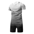 thumbnail image 2 of Cathalem Men Short Sets Outfits 2 Piece Urban Men Summer Casual Short Sets Short Sleeve Shirt and Shorts Set 2 Piece Outfits Tracksuit(Gray,XXXXL), 2 of 4