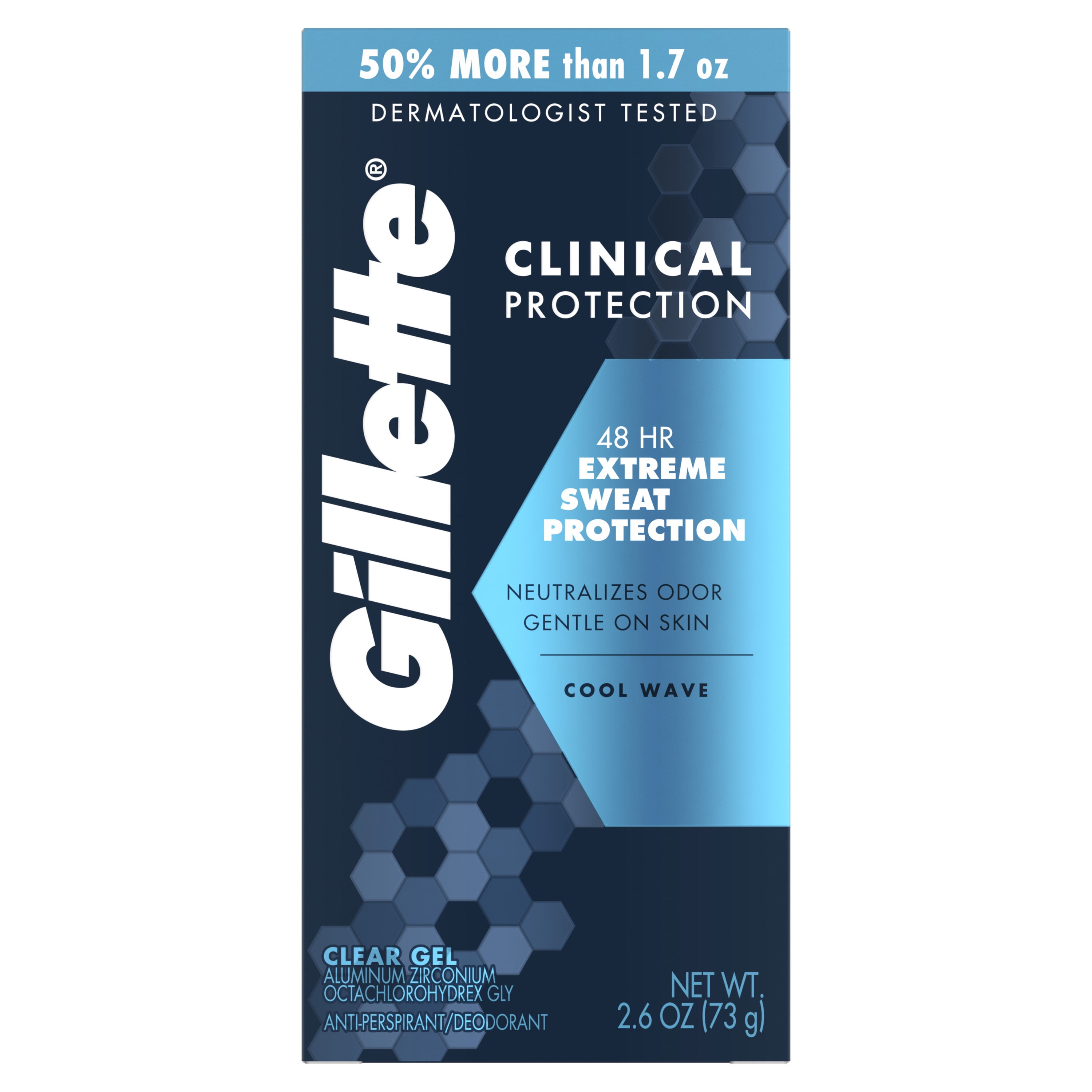 Gillette Clinical Clear Gel Cool Wave Antiperspirant Deodorant 2.6 oz