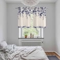 thumbnail image 6 of 2 Panels Kitchen Tier Curtains 39 Inch Length, Vintage Navy Blue Roses Grommets Window Treatment Curtain, Spring Floral Elegant Pastoral Retro Art Thermal Curtains Drapes for Living Room/Bathroom, 6 of 9