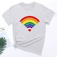 thumbnail image 3 of Nrmvnmi Womens Rainbow Prints T Shirts Short Sleeve Round Neck Tops Summer Fashion Trendy Soft Casual Comfy Outfits Clothes 2024 Mothers Day Gifts, 3 of 4