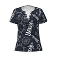 thumbnail image 4 of Wukai Anchors and Lighthouse Casual V-Neck Graphic Tees for Women: Lightweight and Breathable Summer Tops with Stylish Design-Medium, 4 of 8