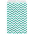 thumbnail image 1 of 888 Display Chevron Patterned Bags Birthday Wedding Baby Shower Anniversary Party Pack of 48 Teal Green 5" x 7" - 48 Count, 1 of 1