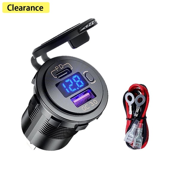 Elnone Dual Port QC 3.0 USB & PD USB C Car Charger, Fast Charging for 12-24V Vehicles