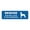 Blue, variant on Standard Beware Dog Will Bite Sign (White/Red) - Large