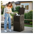 thumbnail image 7 of 30 Gallon Trash Can, Resin Outdoor Garbage Can with Lid, Waterproof Hideaway Patio Waste Bins for Outside Use (2 Pack, Deep Brown), 7 of 7
