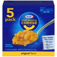 (2 Pack) Kraft Original Flavor Macaroni & Cheese Dinner, 5 - 7.25 oz Boxes