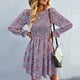 thumbnail image 2 of Vestido Estampado, Vestido De Mujer Cuello Redondo Elástico Cómodo Una Línea Para Ropa De Fiesta ANGGREK Otros, 2 of 6