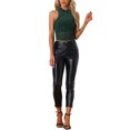 thumbnail image 2 of INSPIRE CHIC Star Mesh Crop Top for Women’s Mock Neck Sleeveless See Through Party Tank Top XL Dark Green, 2 of 6