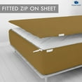 thumbnail image 2 of Zip On Fitted Sheet - Includes 1 Fitted Base + 2 Top Zip Sheet - Easy to Change, Won’t Pop Off Twin Sheet - Soft 600 TC Cotton Fitted Sheet- 12” Deep Pocket Queen Size- Taupe, 2 of 8