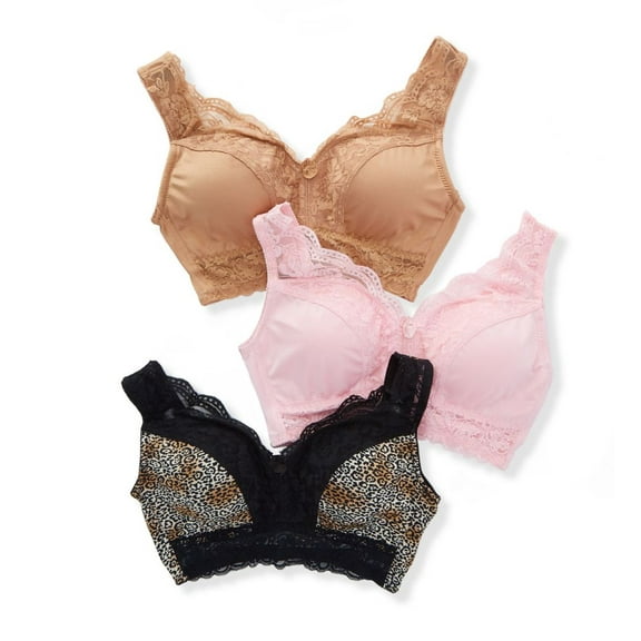Women's Rhonda Shear 672PK Ahh Pin-Up Lace Bra Mystery - 3 Pack (Assorted 1X)