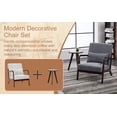 thumbnail image 5 of Mid Century Modern Accent Chair And Coffee Table Set In Beige And Natural Wood For Living Room Or Bedroom Lounge Spaces, 5 of 9