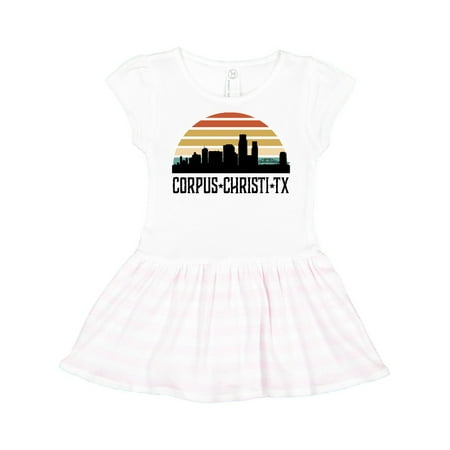 

Inktastic Corpus Christi Texas Skyline Retro Gift Toddler Girl Dress