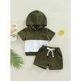 thumbnail image 2 of Bagilaanoe Toddler Baby Boys Hooded Short Sleeve Tops + Shorts 6M 12M 18M 24M 3T 4T Casual Summer Clothing, 2 of 8