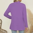 thumbnail image 5 of Hueook Winter Coats for Women Solid Color Long Sleeve Casual Tops Blouse with Pocket Cardigan Coat Purple L, 5 of 9