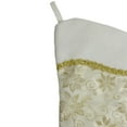 thumbnail image 2 of Northlight 20.5-Inch Gold and White Glitter Poinsettia Christmas Stocking With a Velvet Cuff, 2 of 4