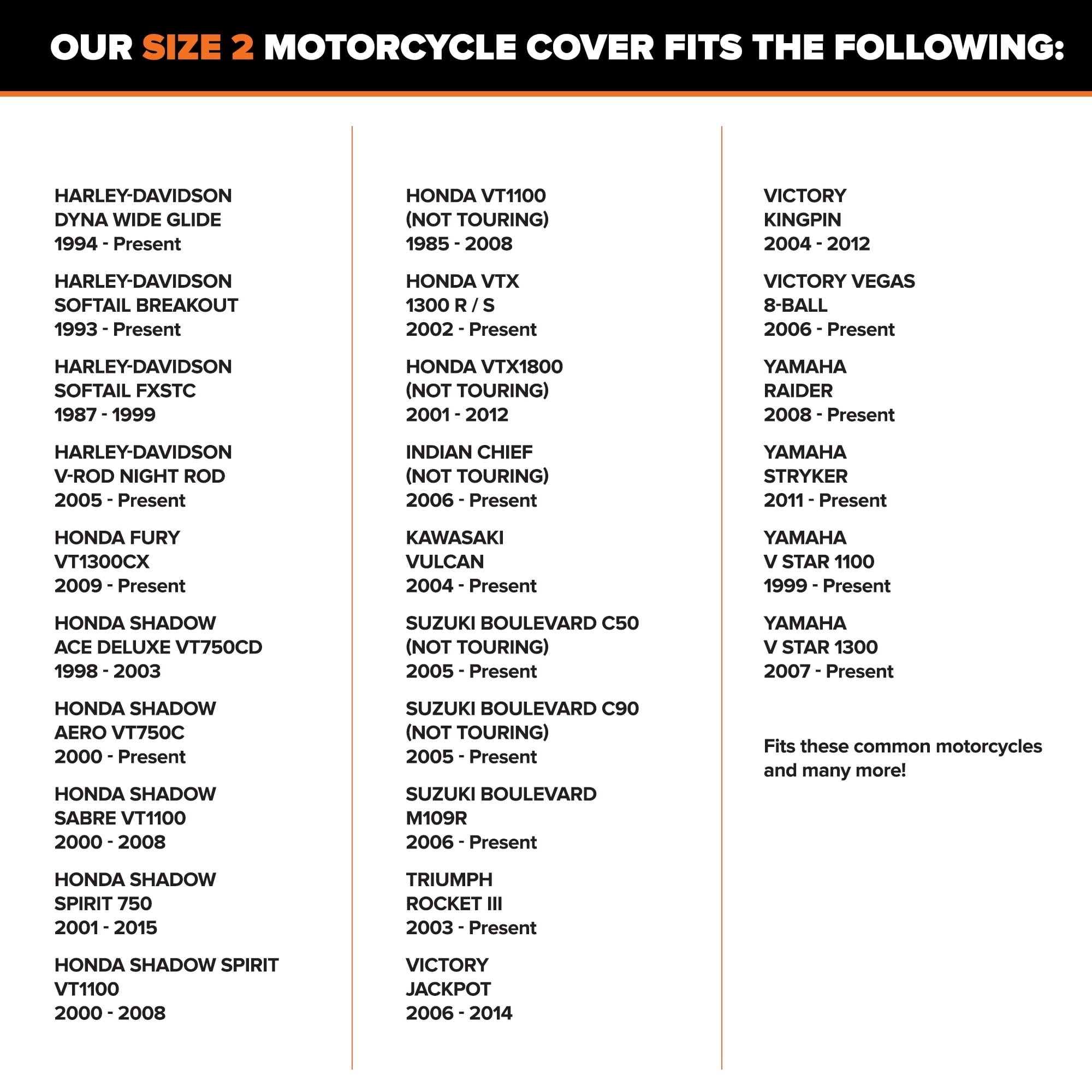Budge Sportsman Trailerable, Waterproof Motorcycle Cover, Heavy-Duty All Weather Indoor and Outdoor Cover, Size 2 for Extra Large Motorcycles, Black