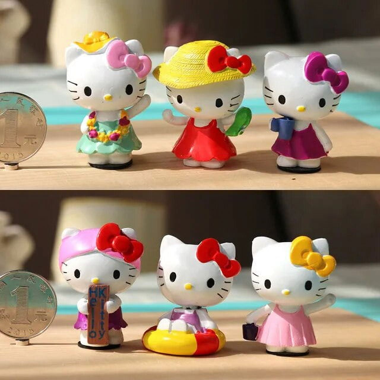 6pcs/Set Anime Sanrio Hello Kitty Action Figure Toys Cute Kuromi