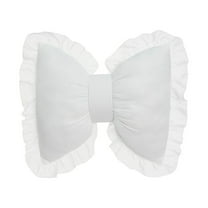 12x20in Christmas Festive Waffle Knit Lumbar Pillow, Soft Lace-Trimmed Bow Accent Cushion, Cozy Throw Pillow for Sofa Bed Chair, Elegant Holiday Home Decor & Christmas Gift