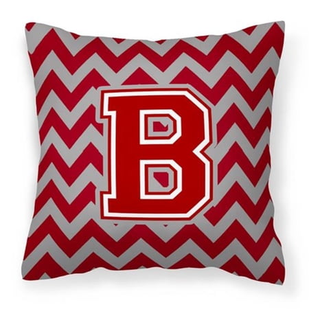 Monogram Letter Chevron Fabric Decorative Pillow