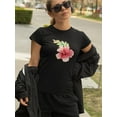 thumbnail image 2 of Beautiful Flower Graphic Women Black T-Shirt, Female Medium, 2 of 4