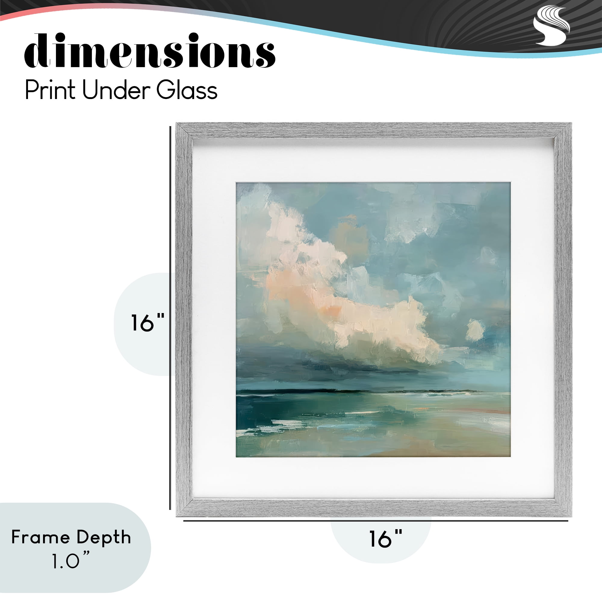 Stupell Industries Stormy Beach with Overhead Clouds Gray Framed Print Under Glass, design by Kim Curinga